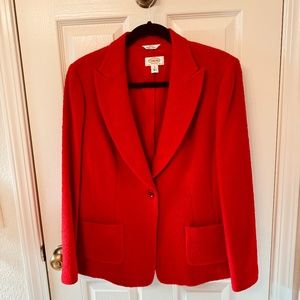 Talbots 12 Petite red boucle wool lined jacket